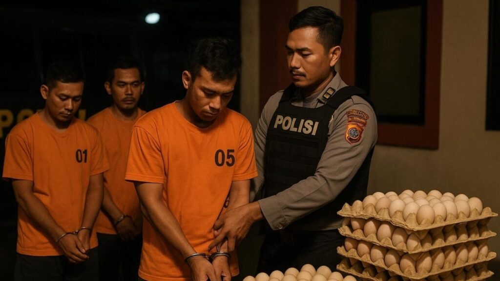 Malam-malam Gasak 2.400 Telur, Komplotan Pencuri di Mojokerto Dibekuk Polisi